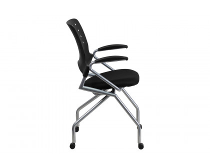 BLNK™ Galaxy Fabric Mobile Nesting Chair with Black Seat - with Arms