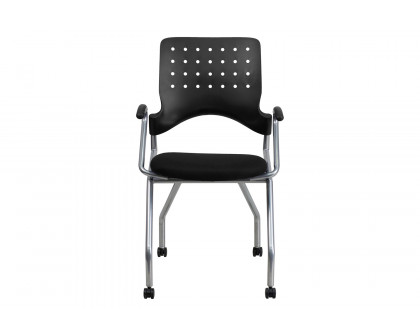 BLNK™ Galaxy Fabric Mobile Nesting Chair with Black Seat - with Arms