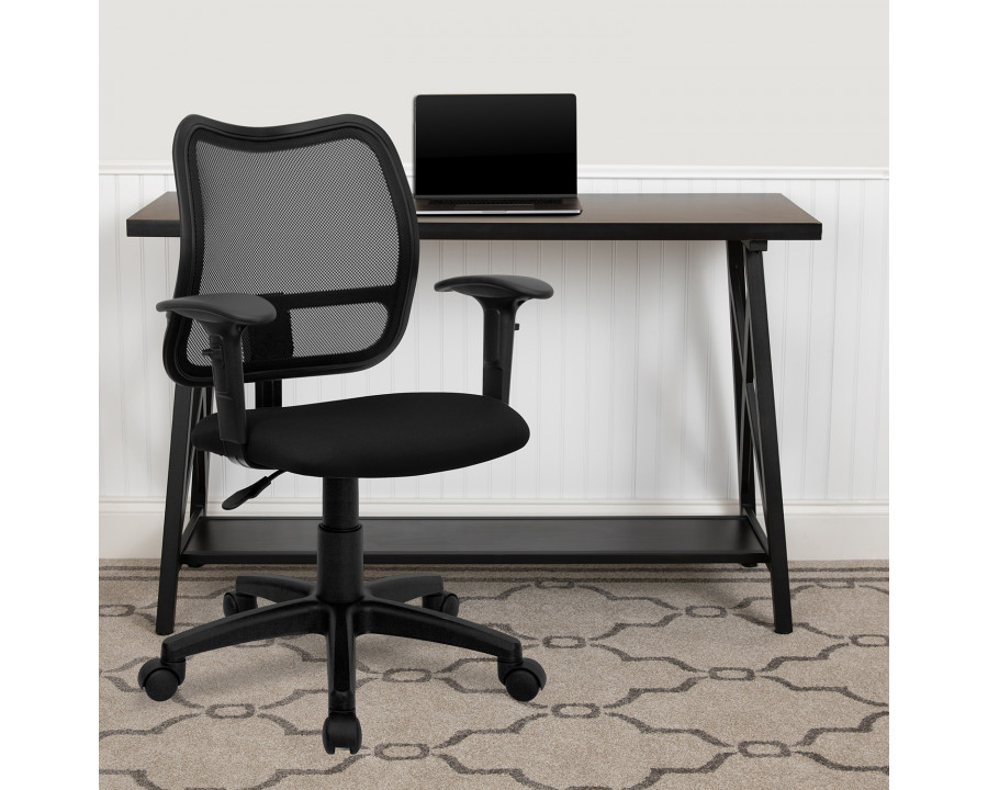 BLNK Alber Mid-Back Mesh Swivel Task Office Chair - Black, with Adjustable Arms