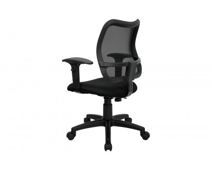 BLNK Alber Mid-Back Mesh Swivel Task Office Chair - Black, with Adjustable Arms