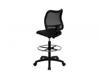 BLNK Elaine Mid-Back Mesh Drafting Chair - Black