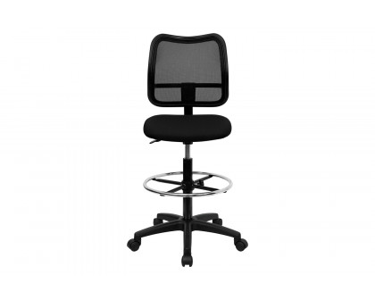 BLNK Elaine Mid-Back Mesh Drafting Chair - Black