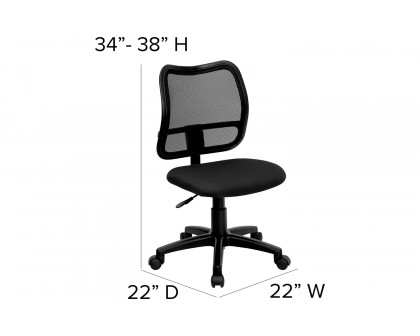 BLNK Alber Mid-Back Mesh Swivel Task Office Chair - Black