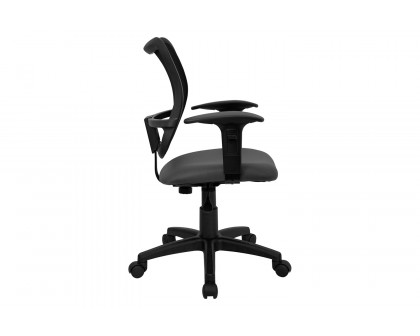 BLNK Alber Mid-Back Mesh Swivel Task Office Chair - Gray, with Adjustable Arms