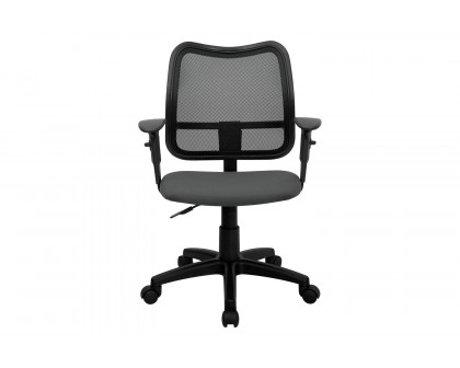 BLNK Alber Mid-Back Mesh Swivel Task Office Chair - Gray, with Adjustable Arms