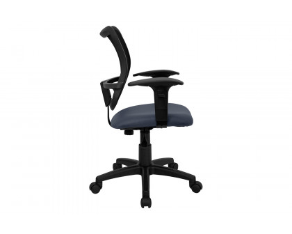 BLNK Alber Mid-Back Mesh Swivel Task Office Chair - Navy Blue, with Adjustable Arms