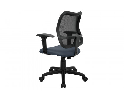 BLNK Alber Mid-Back Mesh Swivel Task Office Chair - Navy Blue, with Adjustable Arms