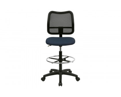 BLNK Elaine Mid-Back Mesh Drafting Chair - Navy Blue