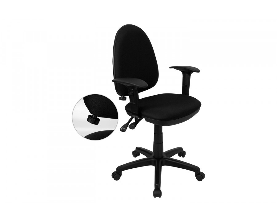 BLNK Linus Fabric Mid-Back Multifunction Swivel Ergonomic Task Office Chair with Adjustable Lumbar Support