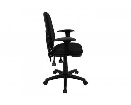 BLNK Linus Fabric Mid-Back Multifunction Swivel Ergonomic Task Office Chair with Adjustable Lumbar Support