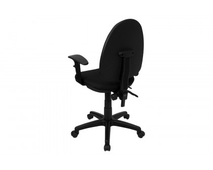 BLNK Linus Fabric Mid-Back Multifunction Swivel Ergonomic Task Office Chair with Adjustable Lumbar Support - with Arms