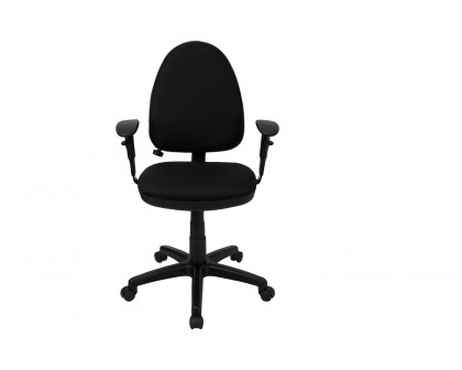 BLNK Linus Fabric Mid-Back Multifunction Swivel Ergonomic Task Office Chair with Adjustable Lumbar Support - with Arms