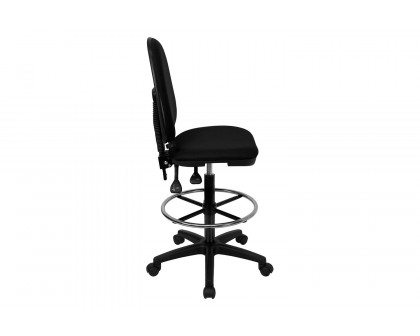 BLNK Lenora Fabric Mid-Back Multifunction Ergonomic Drafting Chair with Adjustable Lumbar Support