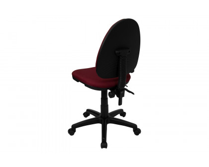 BLNK Fabric Mid-Back Multifunction Swivel Ergonomic Task Office Chair with Adjustable Lumbar Support - Burgundy