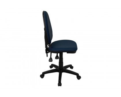 BLNK Fabric Mid-Back Multifunction Swivel Ergonomic Task Office Chair with Adjustable Lumbar Support - Navy Blue