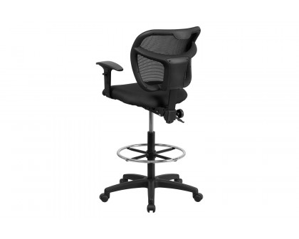 BLNK Regina Mid-Back Mesh Drafting Chair with Back Height Adjustment - with Adjustable Arms