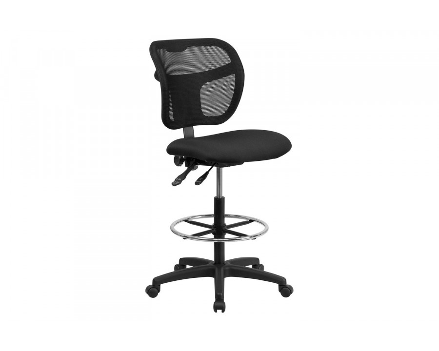 BLNK Regina Mid-Back Mesh Drafting Chair with Back Height Adjustment