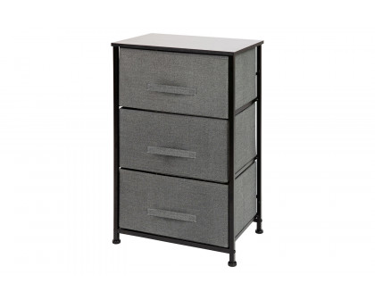 BLNK Harris 3 Drawer Wood Top Iron Frame Vertical Storage Dresser with Easy Pull Drawers - Black/Dark Gray