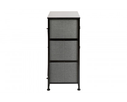 BLNK Harris 3 Drawer Wood Top Iron Frame Vertical Storage Dresser with Easy Pull Drawers - Black/Dark Gray