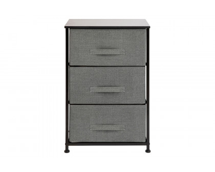 BLNK Harris 3 Drawer Wood Top Iron Frame Vertical Storage Dresser with Easy Pull Drawers - Black/Dark Gray