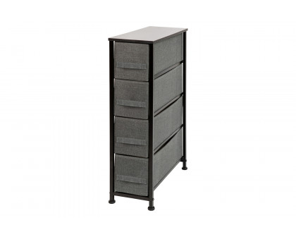 BLNK Harris 4 Drawer Slim Wood Top Iron Frame Dresser Storage Tower with Easy Pull Drawers