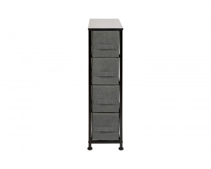 BLNK Harris 4 Drawer Slim Wood Top Iron Frame Dresser Storage Tower with Easy Pull Drawers - Black/Dark Gray