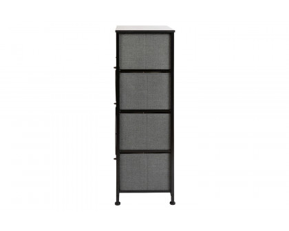 BLNK Harris 4 Drawer Wood Top Iron Frame Vertical Storage Dresser with Easy Pull Drawers - Black/Dark Gray