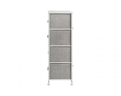 BLNK Harris 4 Drawer Wood Top Iron Frame Vertical Storage Dresser with Easy Pull Drawers - White/Light Gray