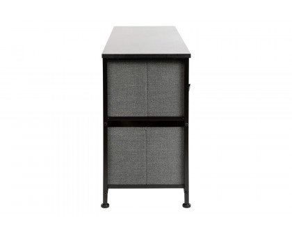 BLNK Harris 5 Drawer Wood Top Iron Frame Vertical Storage Dresser with Easy Pull Drawers - Black/Dark Gray