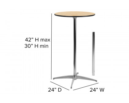 BLNK™ Lars Round Wood Cocktail Table - 24"D