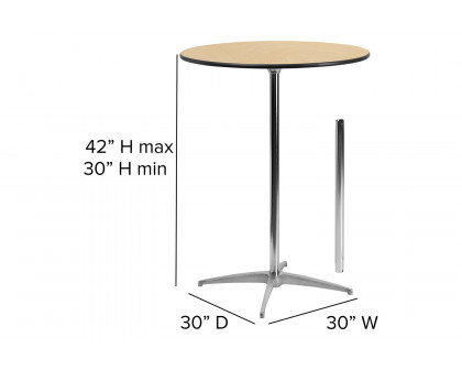 BLNK™ Lars Round Wood Cocktail Table - 30"D