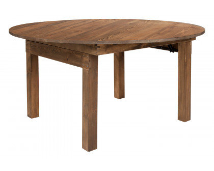 BLNK - HERCULES Series Round Rustic and Antique Pine Dining Table