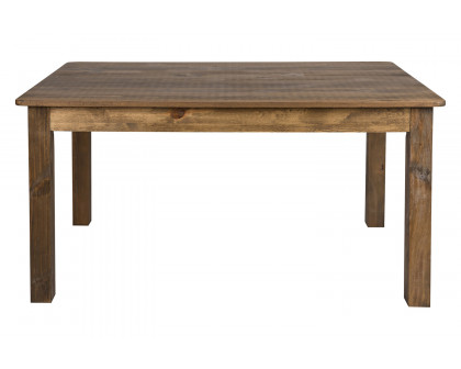 BLNK HERCULES Rectangular Antique Rustic Solid Pine Farm Dining Table - 38"W x 60"L