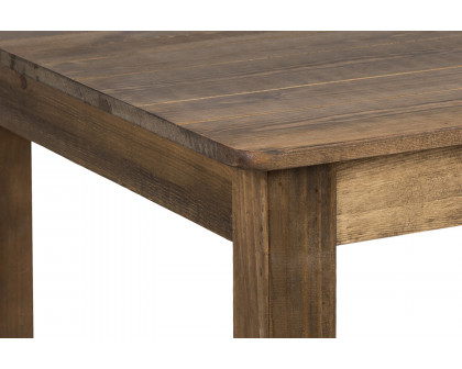 BLNK HERCULES Rectangular Antique Rustic Solid Pine Farm Dining Table - 38"W x 60"L