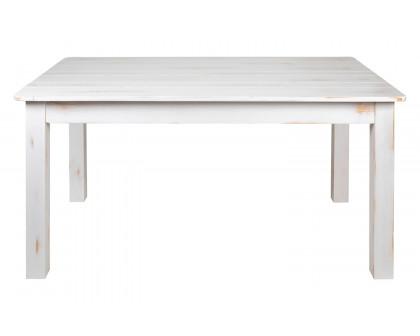 BLNK HERCULES Series Rectangular Antique Rustic White Solid Pine Farm Dining Table - 38"W x 60"L