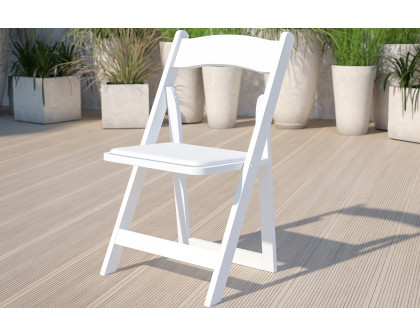 BLNK HERCULES Series Wood Folding Chair with Vinyl Padded Seat