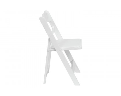 BLNK HERCULES Series Wood Folding Chair with Vinyl Padded Seat - White