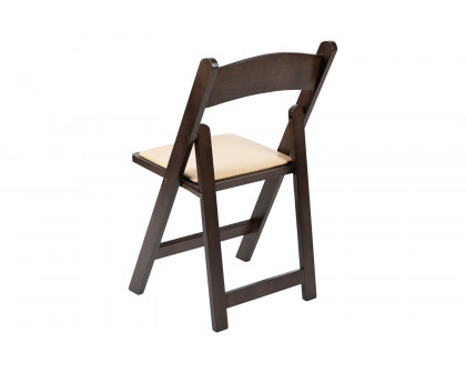 BLNK™ HERCULES Series Wood Folding Chair with Vinyl Padded Seat - Chocolate