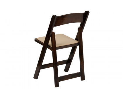 BLNK HERCULES Series Wood Folding Chair with Vinyl Padded Seat - Fruitwood