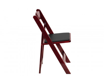 BLNK HERCULES Series Wood Folding Chair with Vinyl Padded Seat - Mahogany