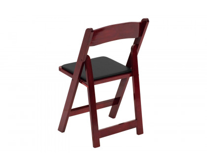 BLNK HERCULES Series Wood Folding Chair with Vinyl Padded Seat - Mahogany