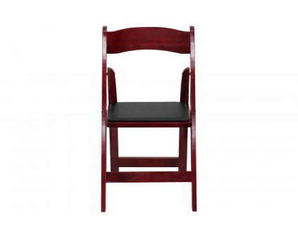 BLNK HERCULES Series Wood Folding Chair with Vinyl Padded Seat - Mahogany