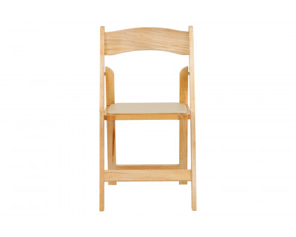 BLNK HERCULES Series Wood Folding Chair with Vinyl Padded Seat - Natural