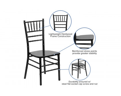 BLNK HERCULES Series Wood Chiavari Chair - Black