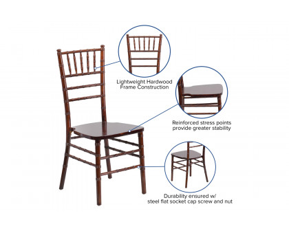 BLNK HERCULES Series Wood Chiavari Chair - Fruitwood