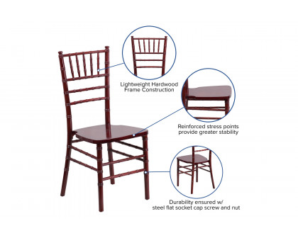 BLNK HERCULES Series Wood Chiavari Chair - Mahogany