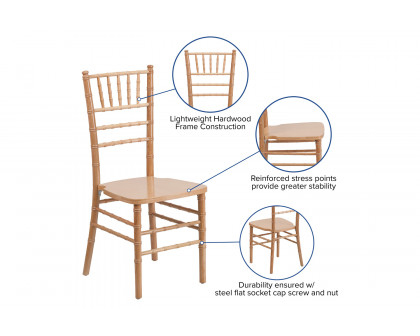 BLNK™ HERCULES Series Wood Chiavari Chair - Natural