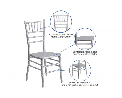 BLNK HERCULES Series Wood Chiavari Chair - Silver