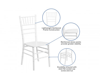 BLNK™ HERCULES Series Wood Chiavari Chair - White