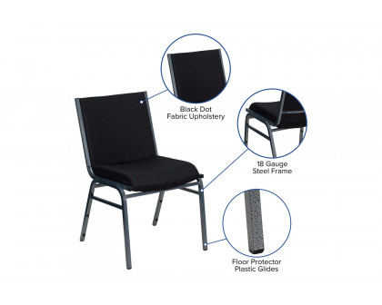 BLNK HERCULES Series Fabric Heavy Duty Stack Chair - Black Dot